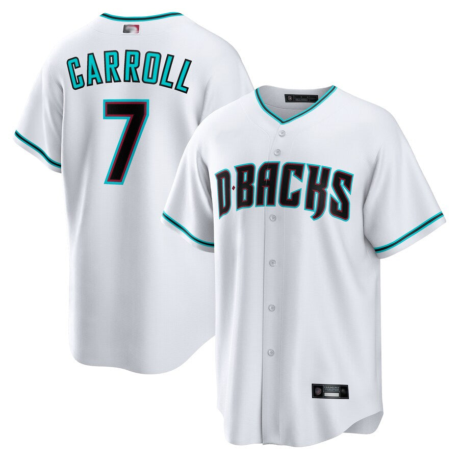 PHIN A.Diamondbacks #7 Corbin Carroll Player White Replica Personalized Stitched Jerseys